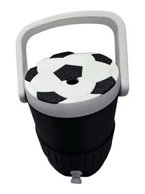 Black & White Soccer-Themed Drink koozie with Handle
